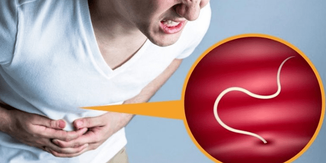 Pain caused by Helmines